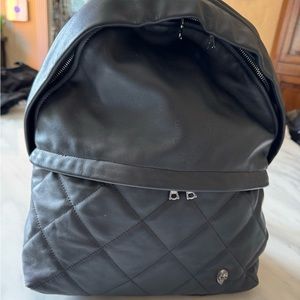 The Great Frog London Leather Backpack with Sterling Silver Skull